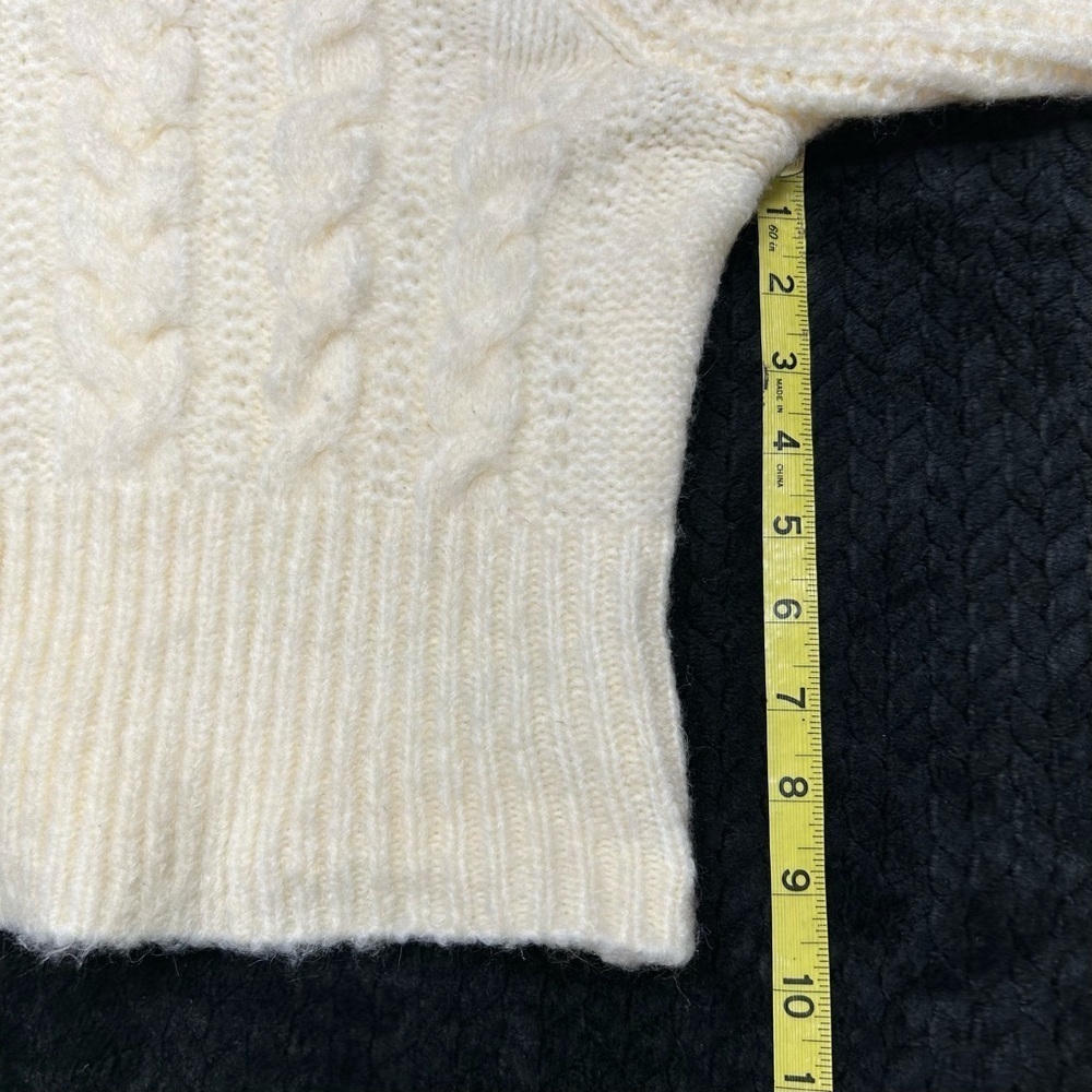 Universal Thread Ivory Cable Knit Cardigan Women’s L Full Zip SOFT FUZZY WARM - Picture 8 of 11